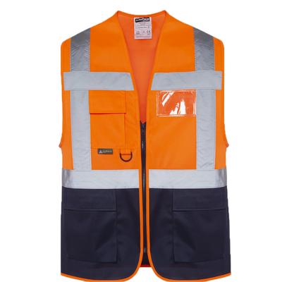 Myform 09145 Mühendis Yelek Turuncu/Lacivert