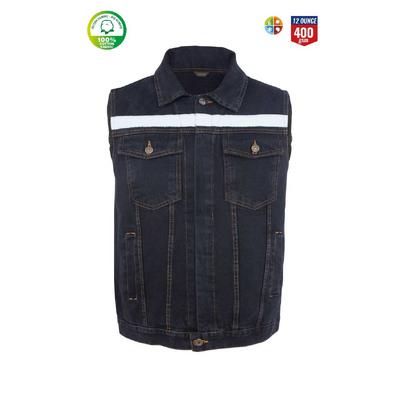Myform 09128 Yelek Sona Denim Siyah