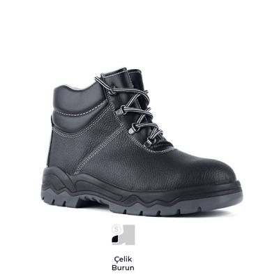 Mekap 072R S1 Deri Çelik Burunlu Bağcıklı İş Botu