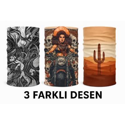 Bayko 3’Lü Bandana Seti | Çok Amaçlı Dikişsiz Boyunluk | 3 Farklı Desen