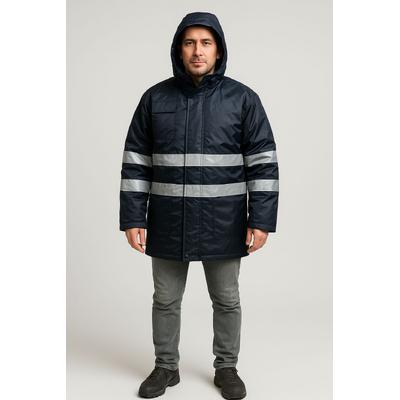 Reflektörlü Kapüşonlu İş Montu – Yüksek Görünürlük, Uzun Kesim